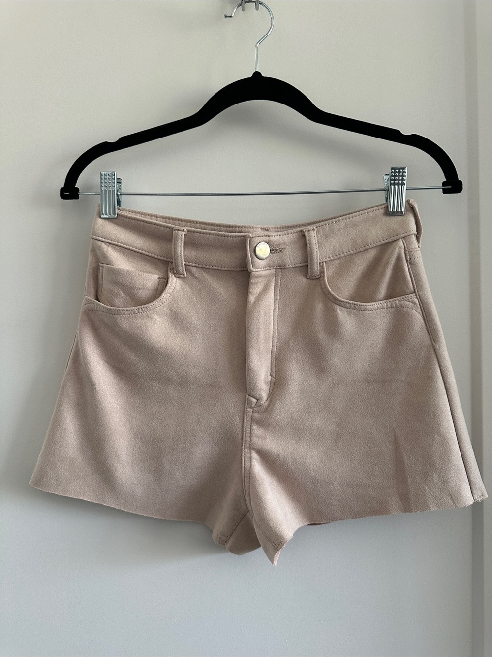 Zara cream suede shorts